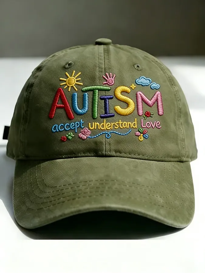 Unisex Retro Autism Accept Understand Love Printed Hat