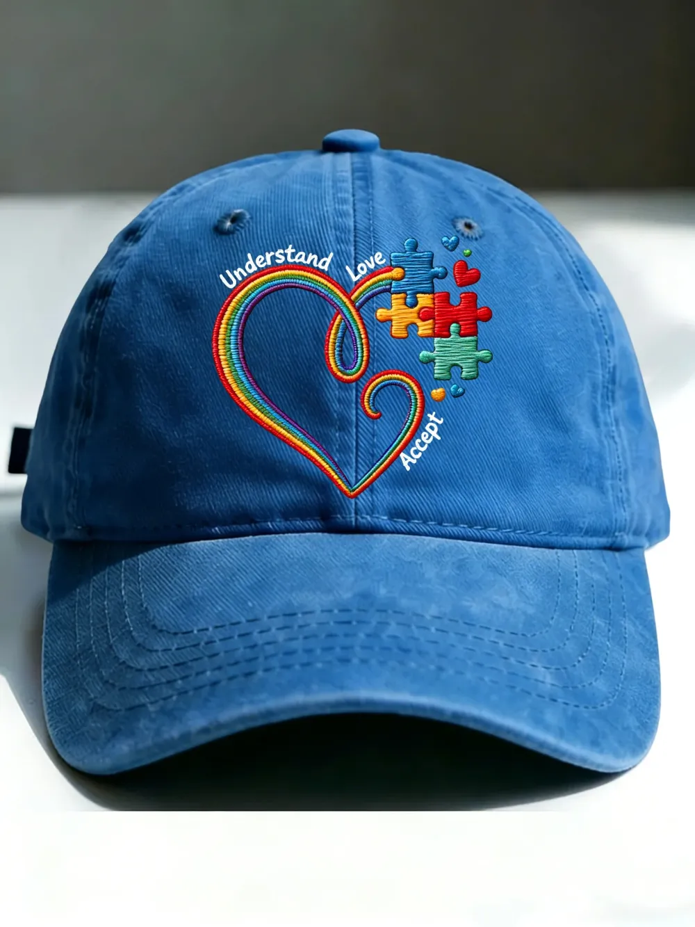 Unisex Retro Understand Love Accept Autism Awareness Printed Hat