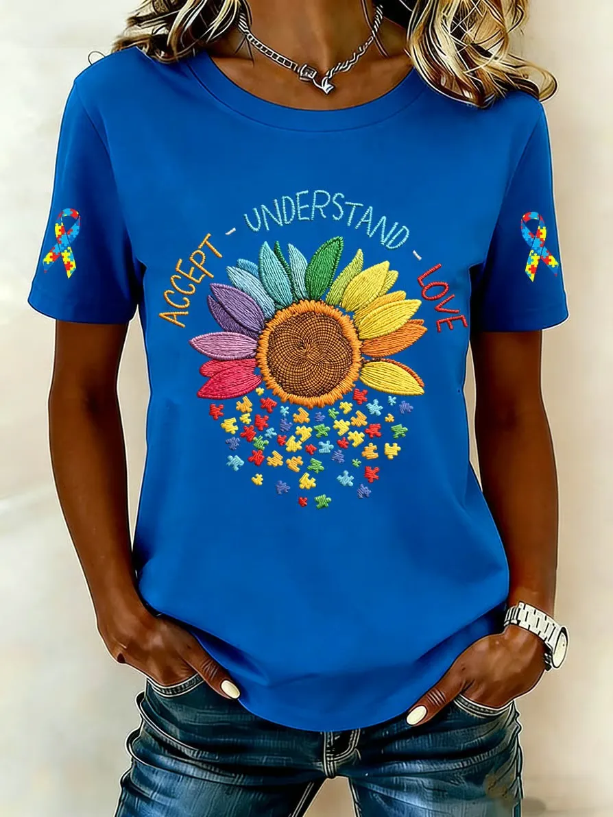 Women's Autism Acceptance Crew Neck T-shirt