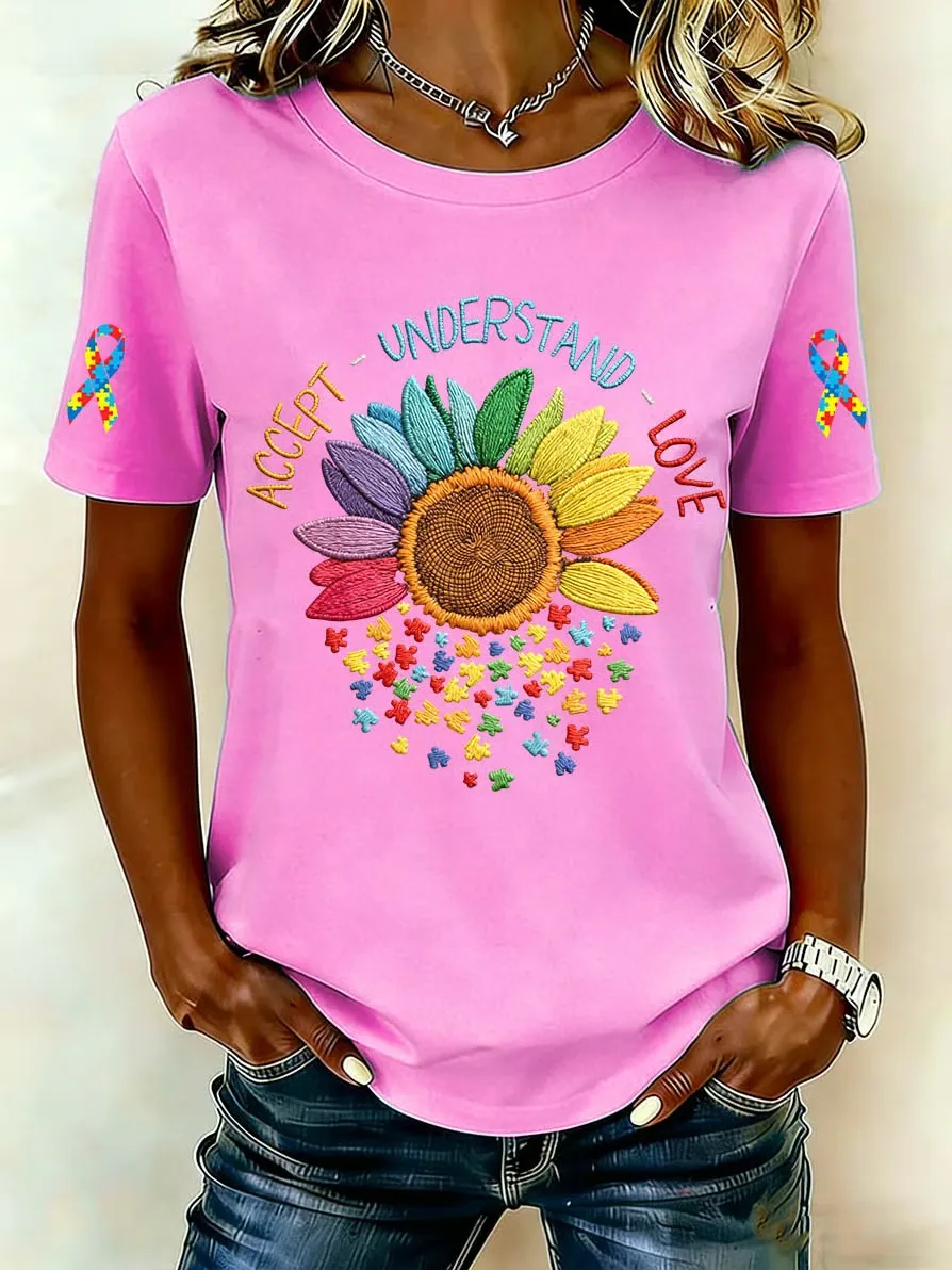 Women's Autism Acceptance Crew Neck T-shirt