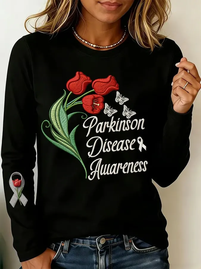 Women's Parkinson's Awareness Print Casual Top