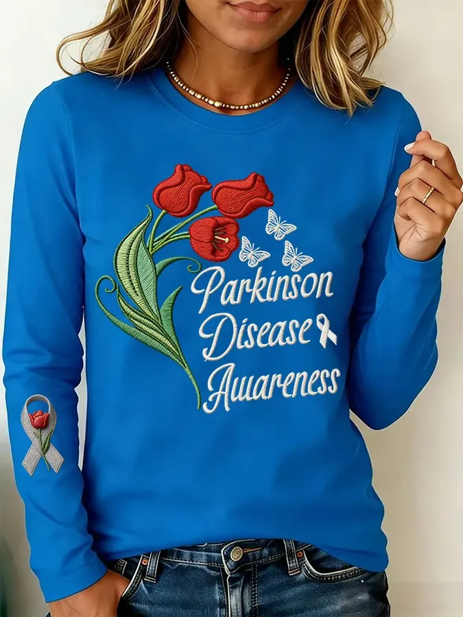 Women's Parkinson's Awareness Print Casual Top
