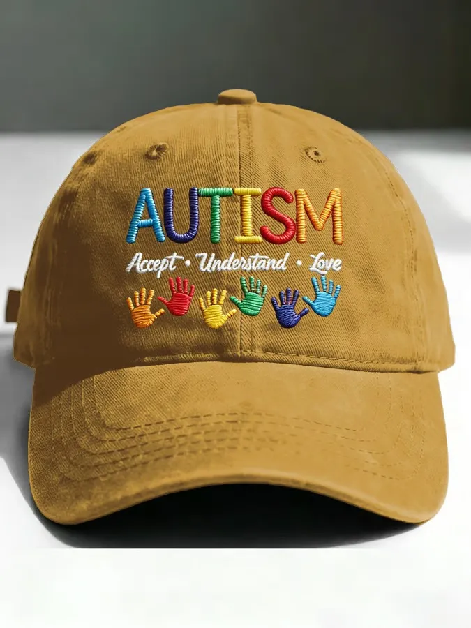 Unisex Retro Autism Accept Understand Love Printed Hat