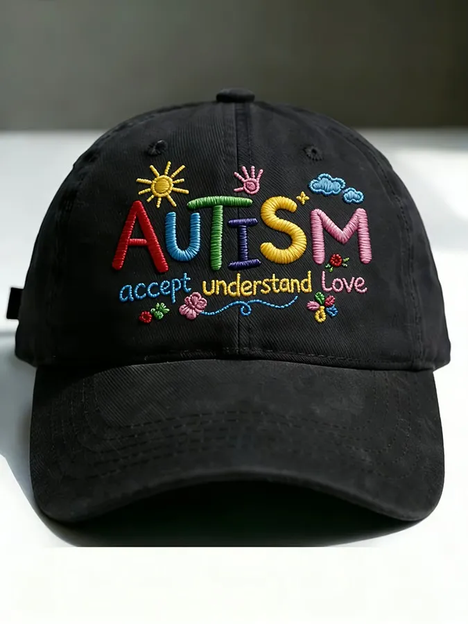 Unisex Retro Autism Accept Understand Love Printed Hat