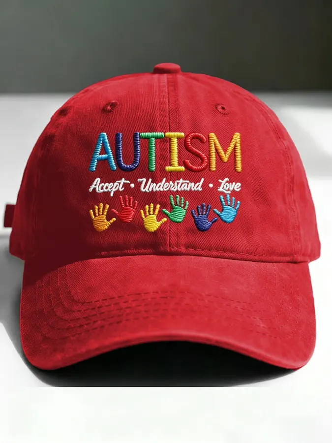 Unisex Retro Autism Accept Understand Love Printed Hat