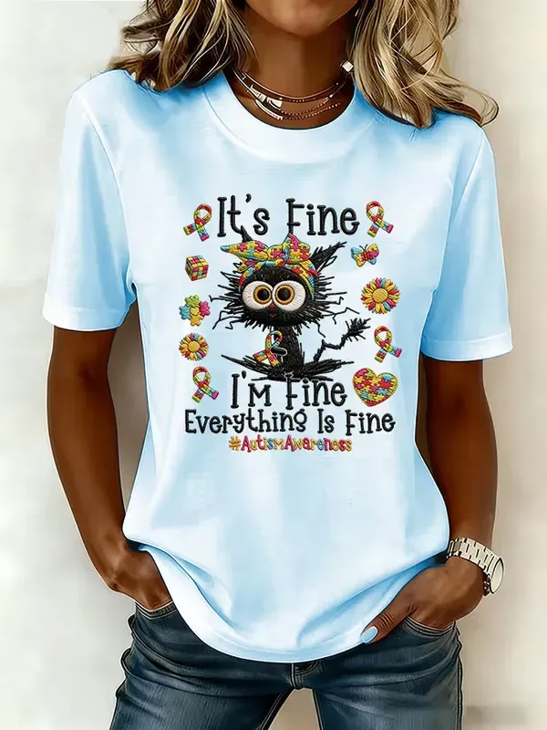 Women's Autism Awareness Print T-Shirt