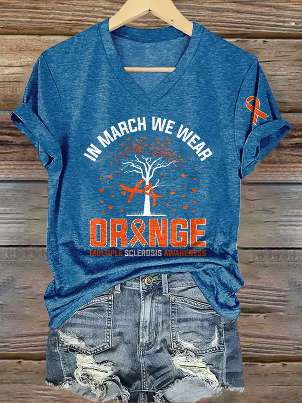 Multiple Sclerosis Awareness T-Shirt In March Wear Orange