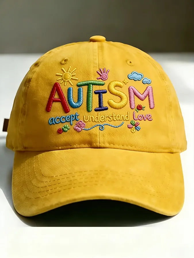Unisex Retro Autism Accept Understand Love Printed Hat