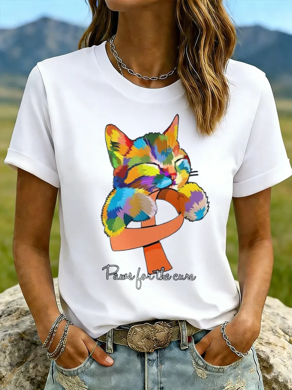 Women's Cute Cat Multiple Sclerosis (MS) T-shirt