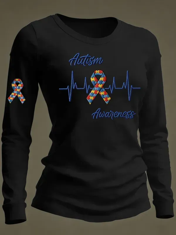 Women's Casual Autism Awareness T-shirt
