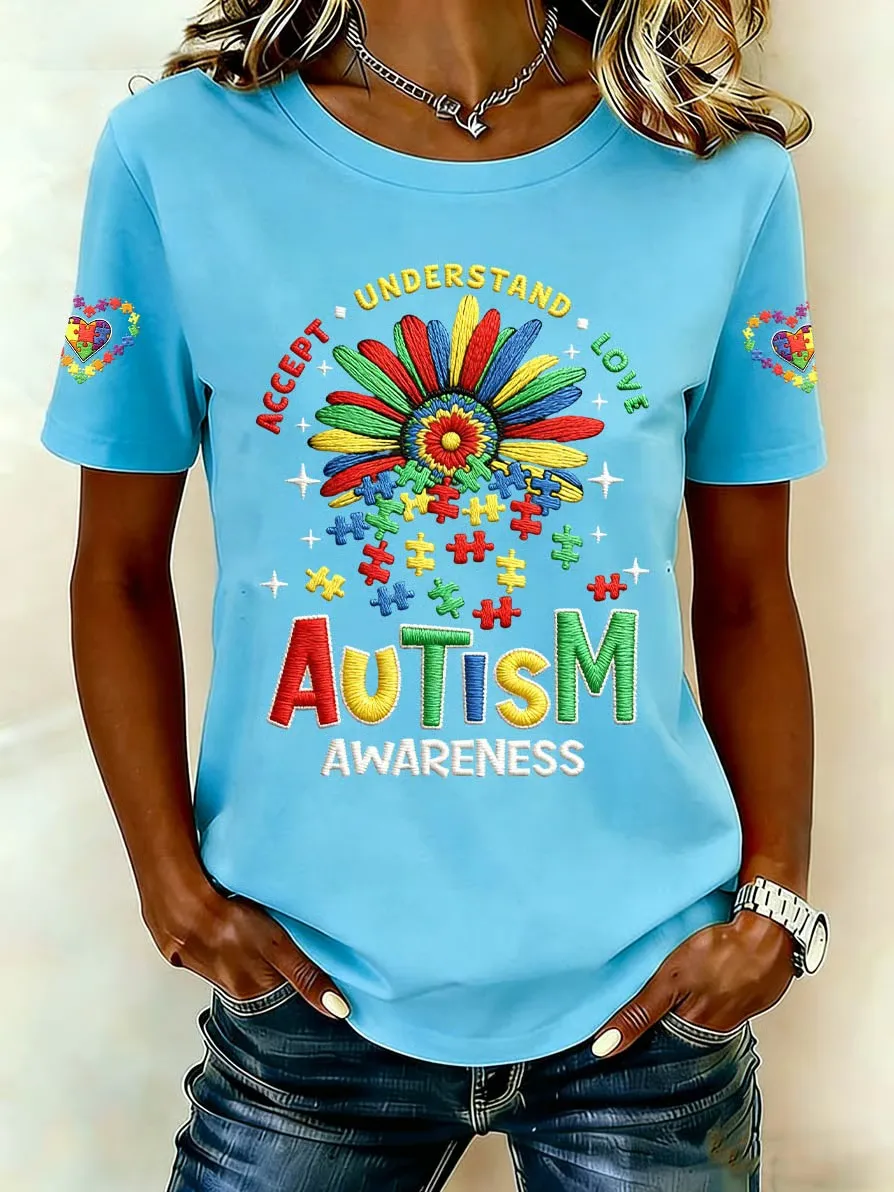 Women's Autism Acceptance Crew Neck T-shirt