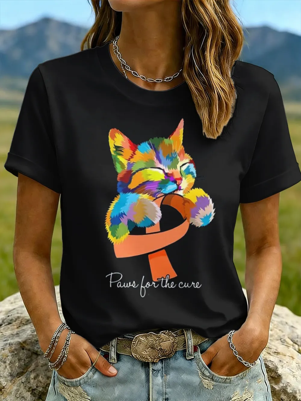 Women's Cute Cat Multiple Sclerosis (MS) T-shirt