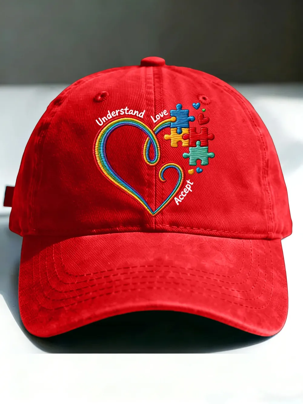 Unisex Retro Understand Love Accept Autism Awareness Printed Hat