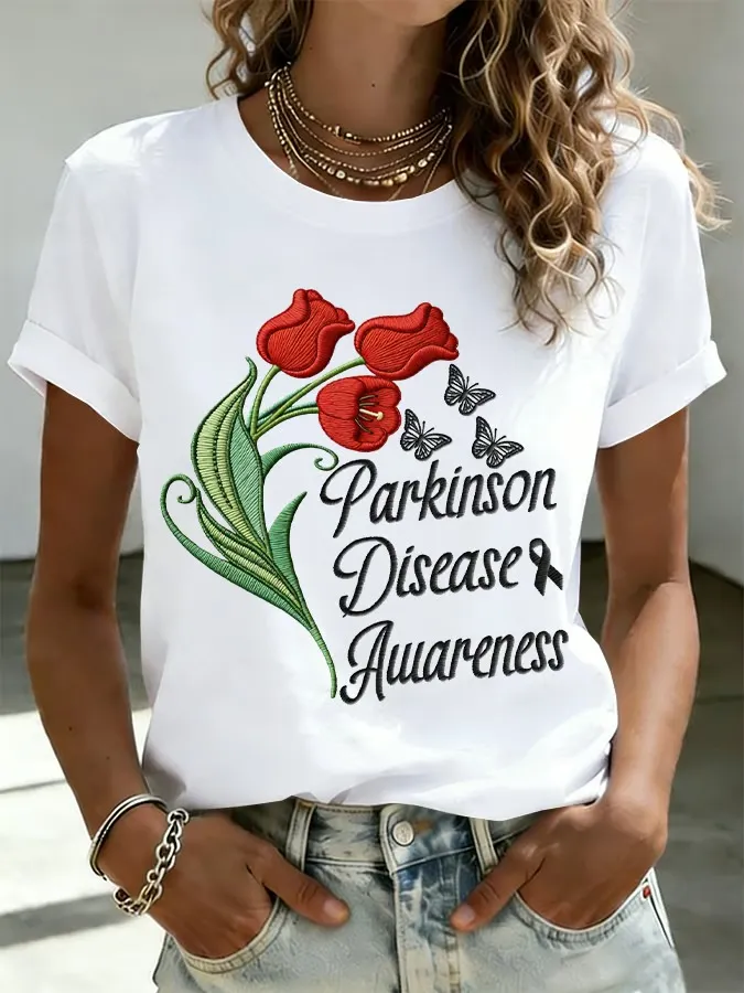 Women's Parkinson's Awareness Print T-shirt