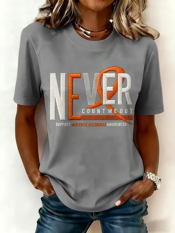 Women'S Casual Printed Short-Sleeve T-Shirt With Awareness Of Primary Sclerosis