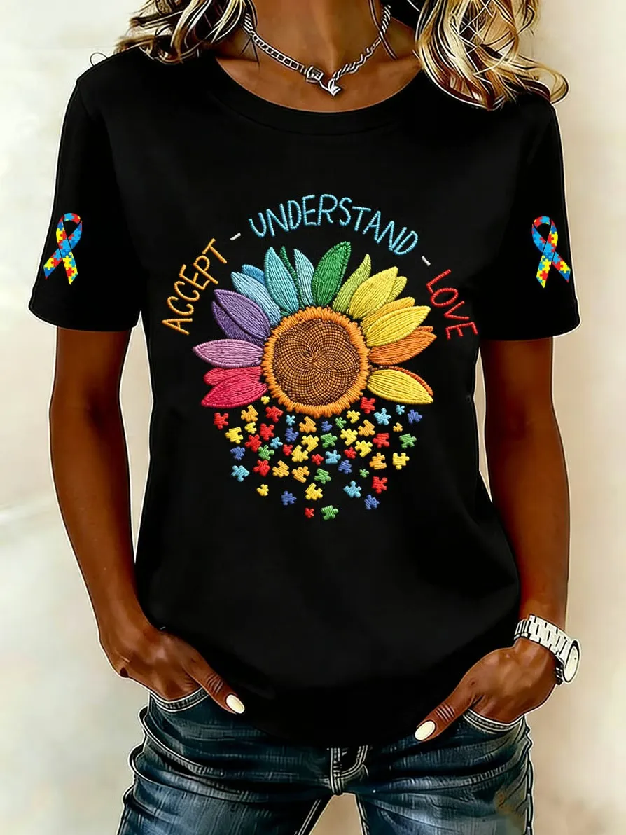 Women's Autism Acceptance Crew Neck T-shirt