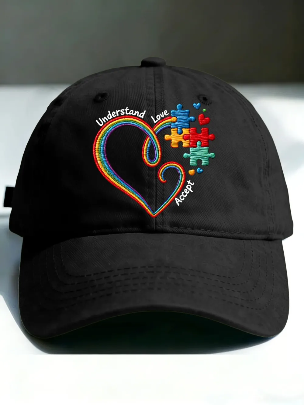 Unisex Retro Understand Love Accept Autism Awareness Printed Hat