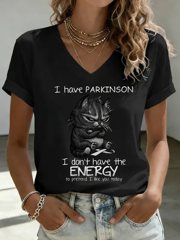 Women's Parkinson's Disease Awareness Print T-shirt