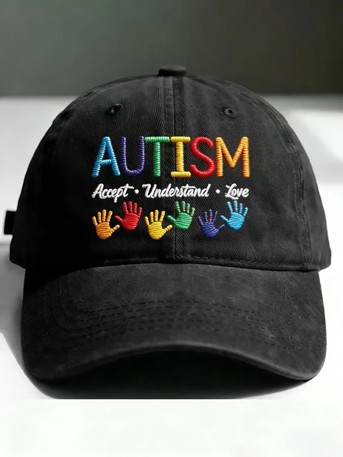 Unisex Retro Autism Accept Understand Love Printed Hat