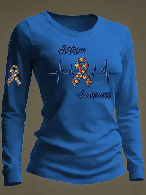 Women's Casual Autism Awareness T-shirt