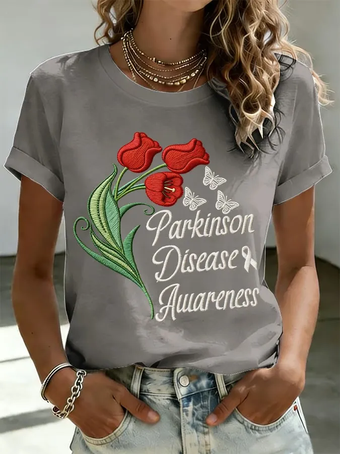 Women's Parkinson's Awareness Print T-shirt