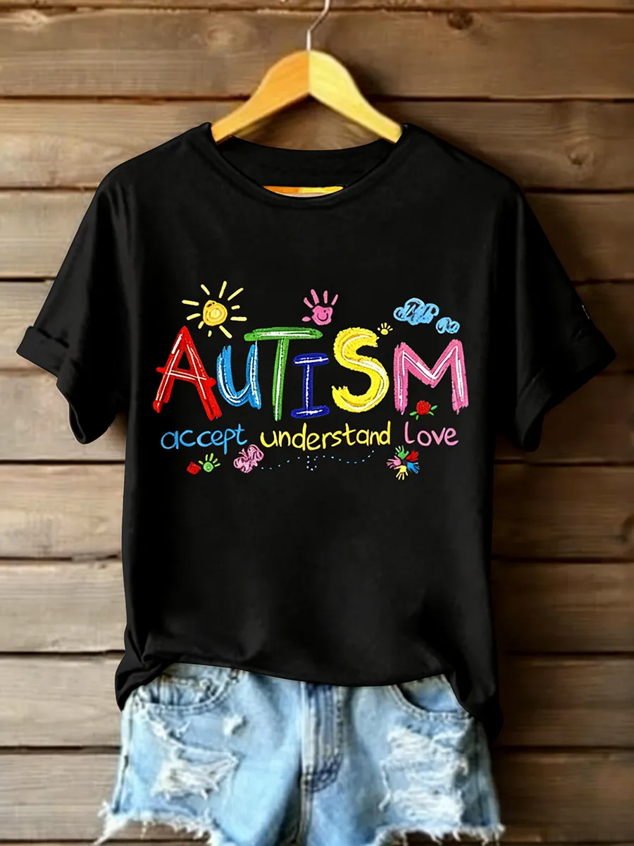 "Accept Understand Love" Autism Graphic Top