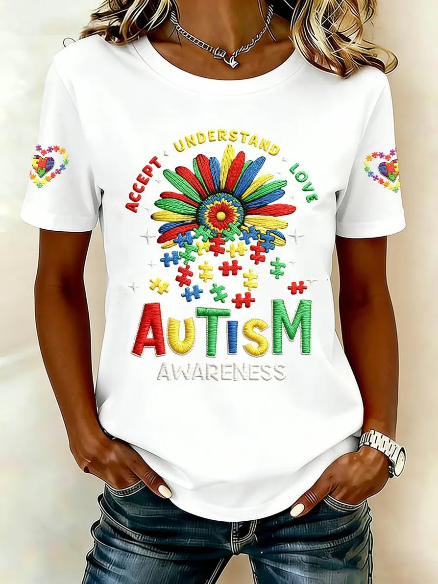 Women's Autism Acceptance Crew Neck T-shirt