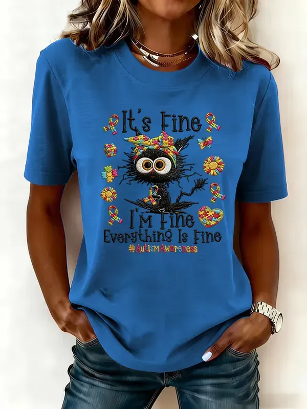 Women's Autism Awareness Print T-Shirt