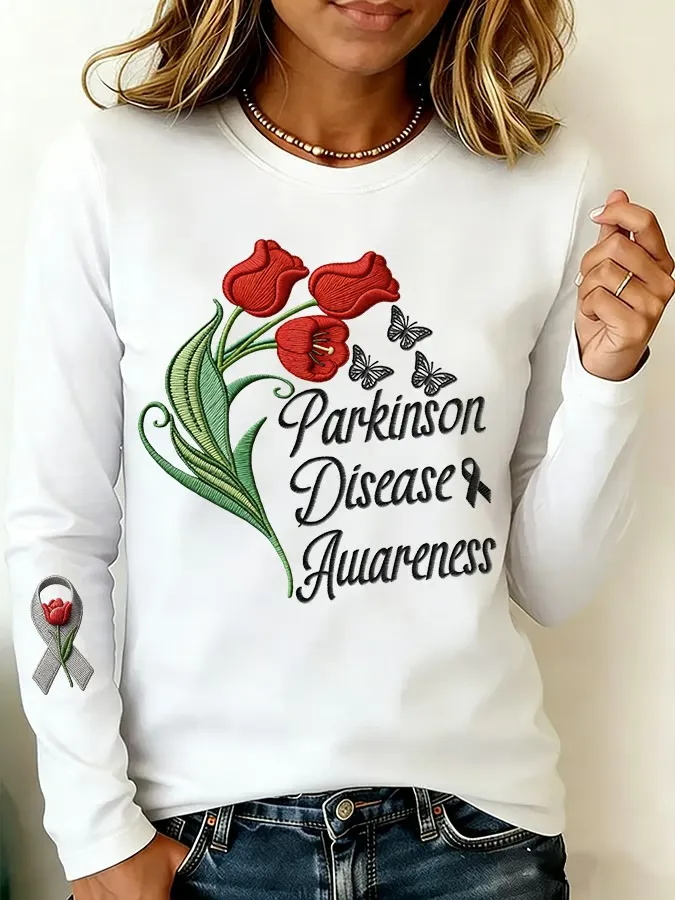 Women's Parkinson's Awareness Print Casual Top