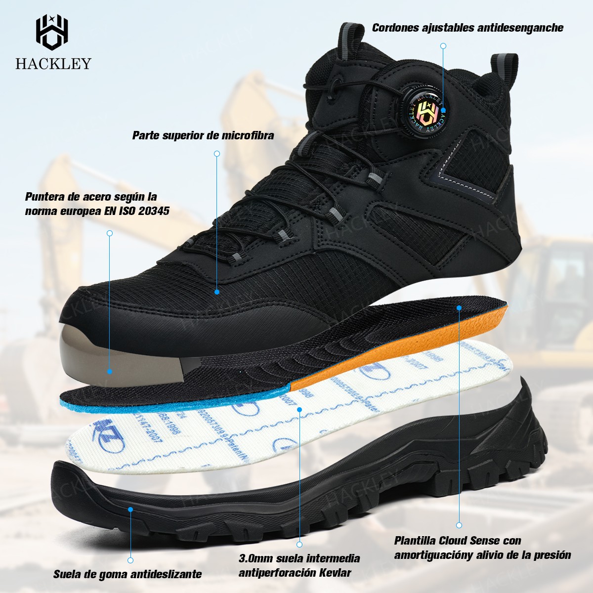 SEGURITO Safety Work Shoes with BOA Closure, NOM-113 Steel Toe, Impact & Puncture Resistant