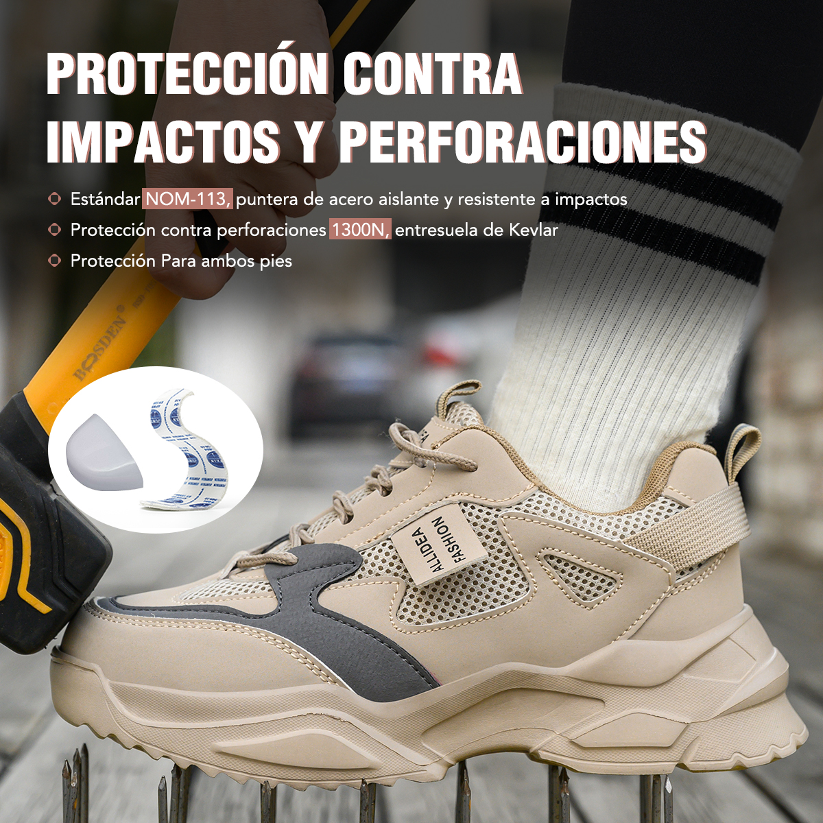 SEGURITO Safety Work Shoes with NOM-113 Steel Toe & Kevlar Midsole, Impact & Puncture Resistant