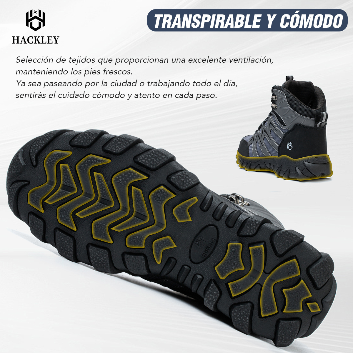 SEGURITO Construction Safety Boots, Impact & Puncture Resistant, Non-Slip Sole, Black/Grey