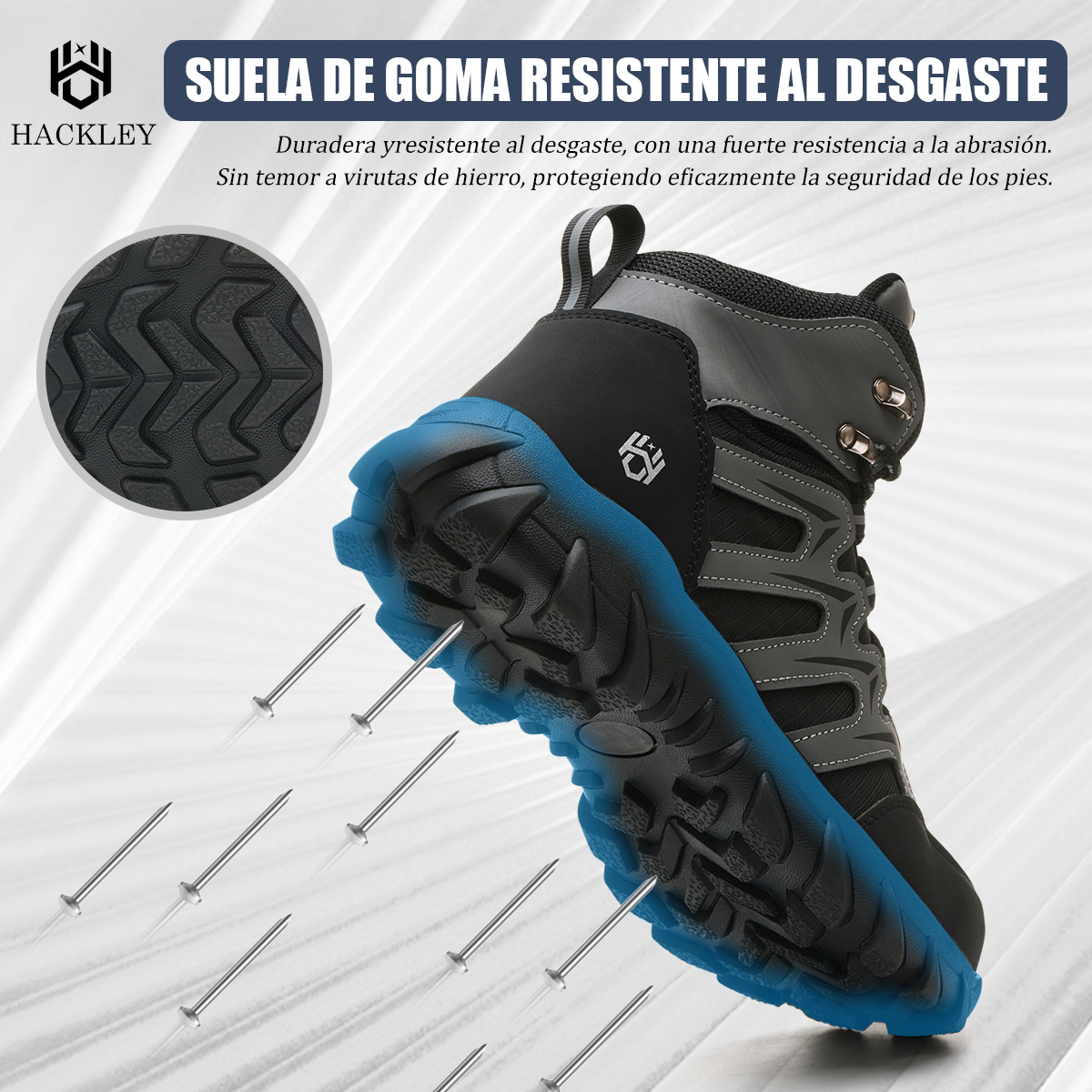 SEGURITO Construction Safety Boots, Impact & Puncture Resistant, Non-Slip Sole, Black/Grey