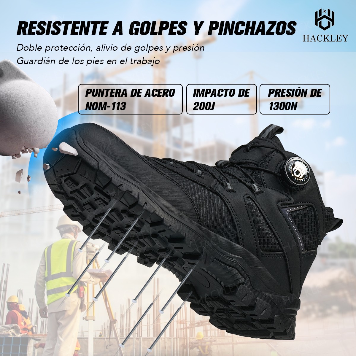 SEGURITO Safety Work Shoes with BOA Closure, NOM-113 Steel Toe, Impact & Puncture Resistant