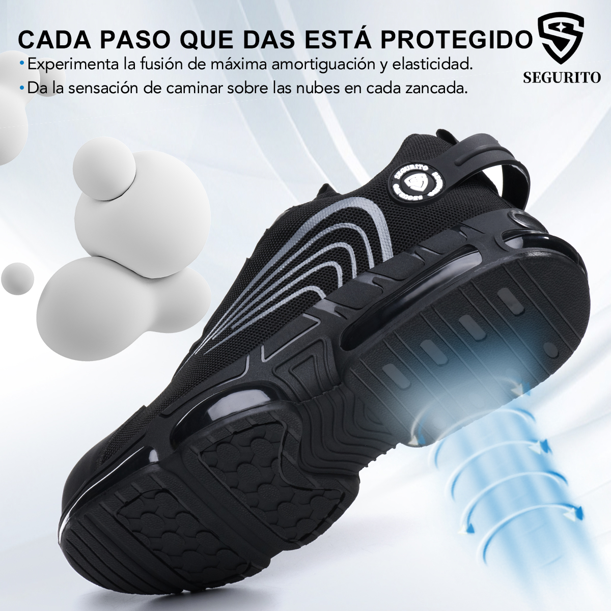 SEGURITO Safety Work Shoes with BOA Closure, Steel Toe, Puncture-Resistant, Black