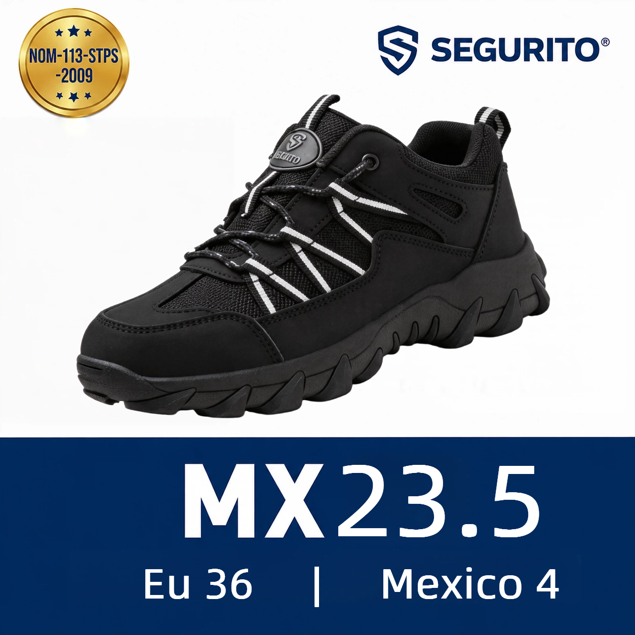 SEGURITO W33 | Zapato de Trabajo Antiderrapante Punta de Acero NOM-113