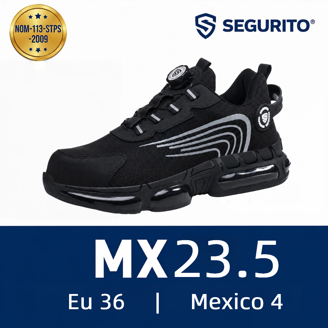 SEGURITO NO7 Botas de Seguridad Industrial Punta de Acero Transpirables NOM-113