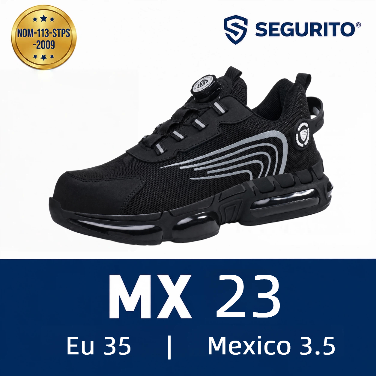 SEGURITO NO7 Botas de Seguridad Industrial Punta de Acero Transpirables NOM-113