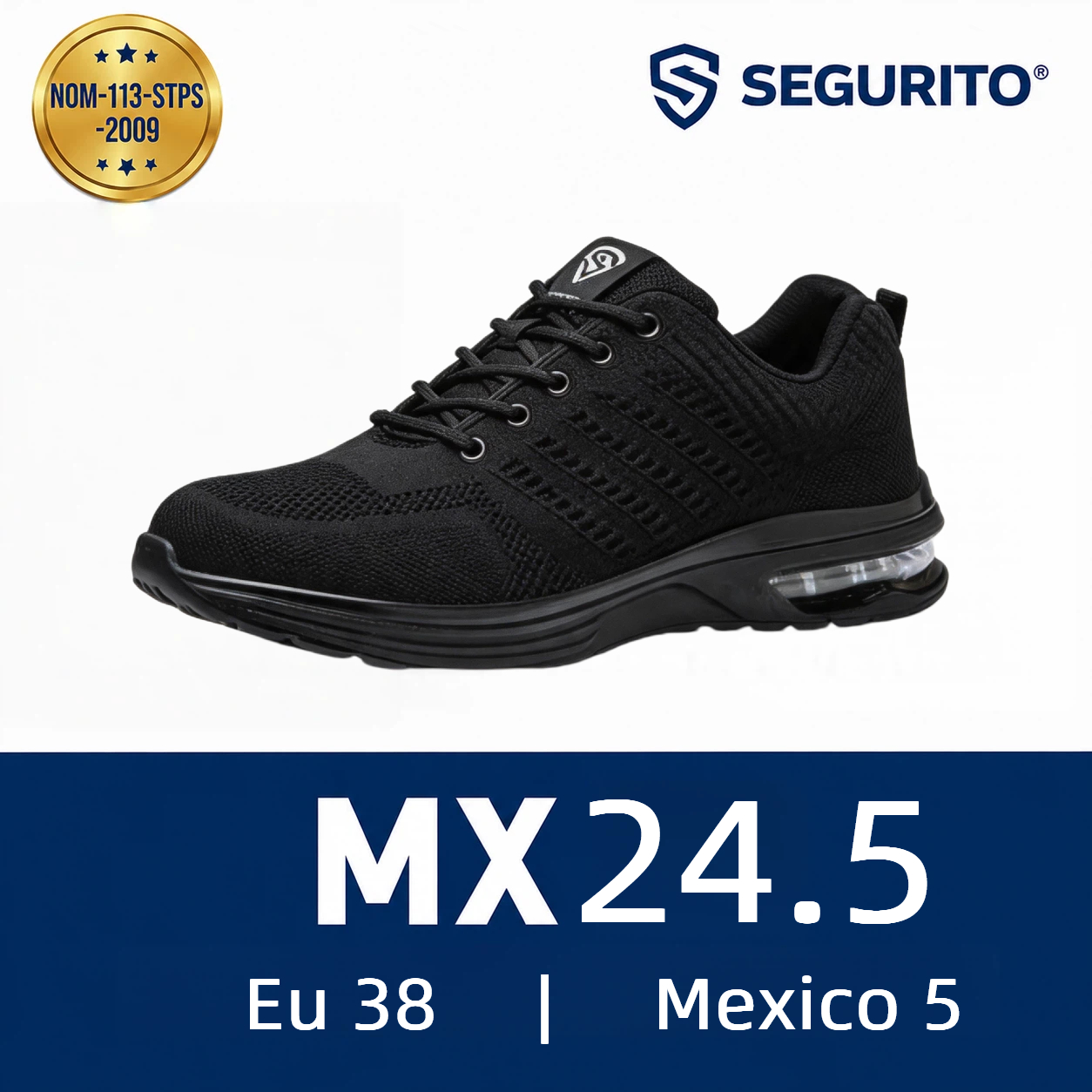SEGURITO F3  Zapatillas Deportivas de Seguridad Casuales con Punta de Acero NOM-113