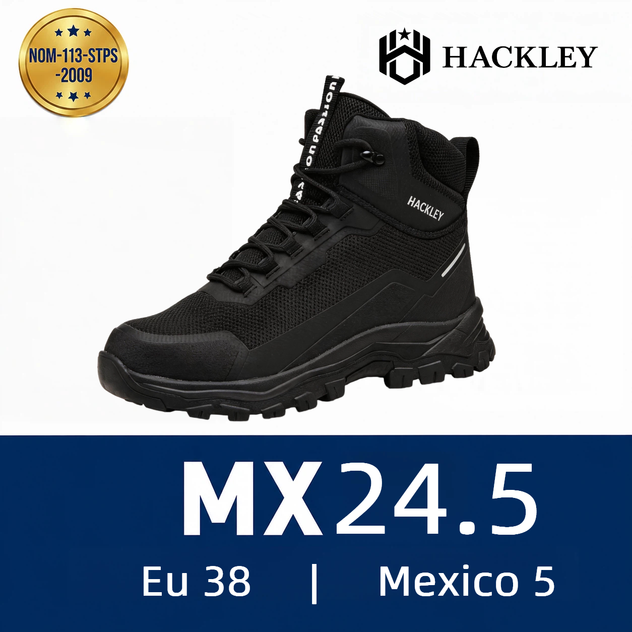 HACKLEY G9 Gris | Bota Industrial Alta Antiderrapante Punta de Acero NOM-113