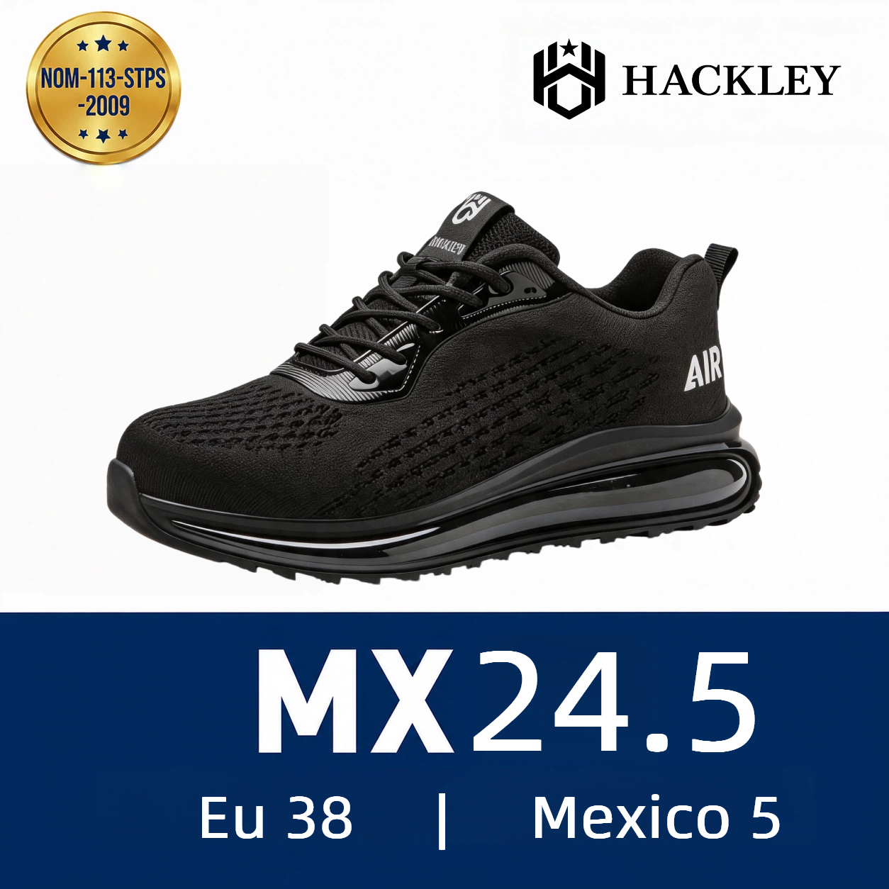 HACKLEY S7  Zapato Industrial Ligero Antiderrapante Punta de Acero NOM-113
