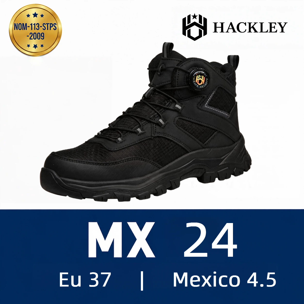 HACKLEY G6 Gris  Bota Industrial Alta Antiderrapante Punta de Acero NOM-113