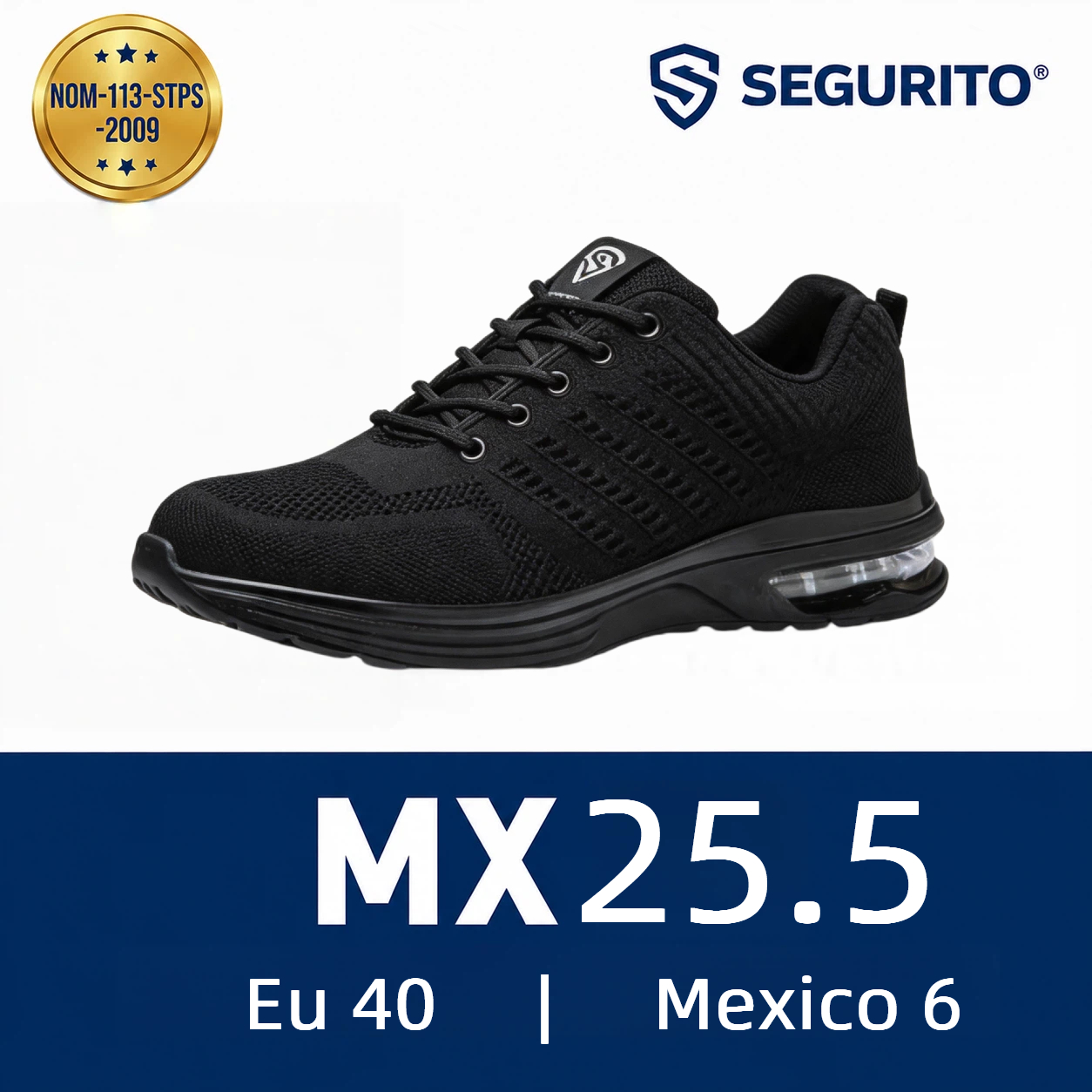 SEGURITO F3  Zapatillas Deportivas de Seguridad Casuales con Punta de Acero NOM-113