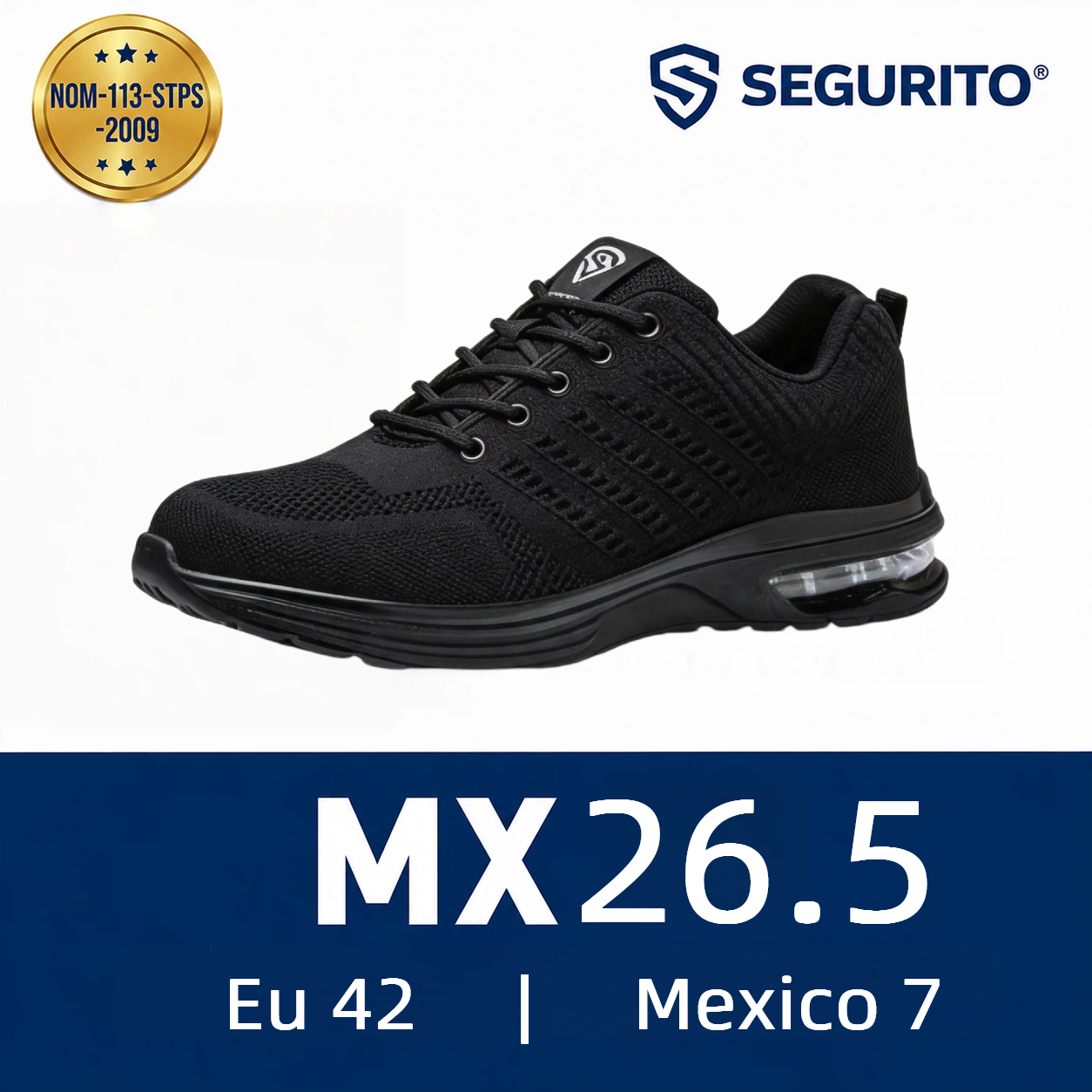 SEGURITO F3  Zapatillas Deportivas de Seguridad Casuales con Punta de Acero NOM-113
