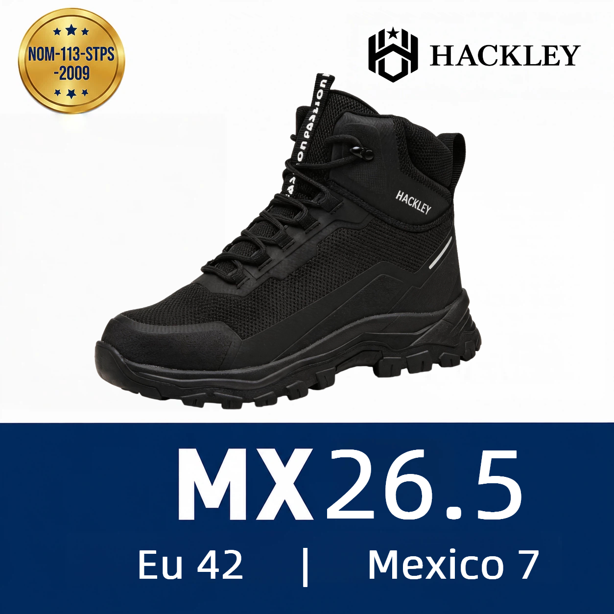 HACKLEY G9 Gris | Bota Industrial Alta Antiderrapante Punta de Acero NOM-113