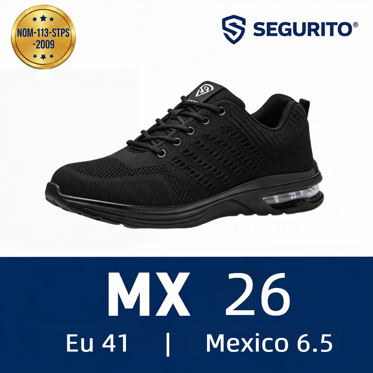 SEGURITO F3  Zapatillas Deportivas de Seguridad Casuales con Punta de Acero NOM-113