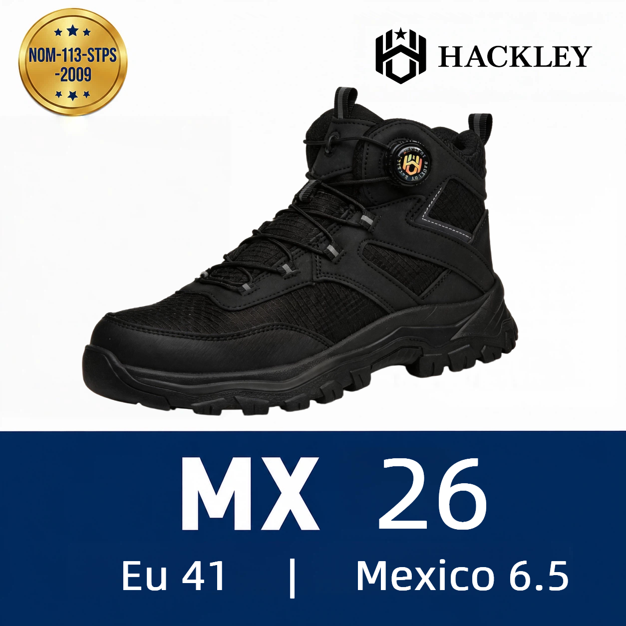 HACKLEY G6 Gris  Bota Industrial Alta Antiderrapante Punta de Acero NOM-113