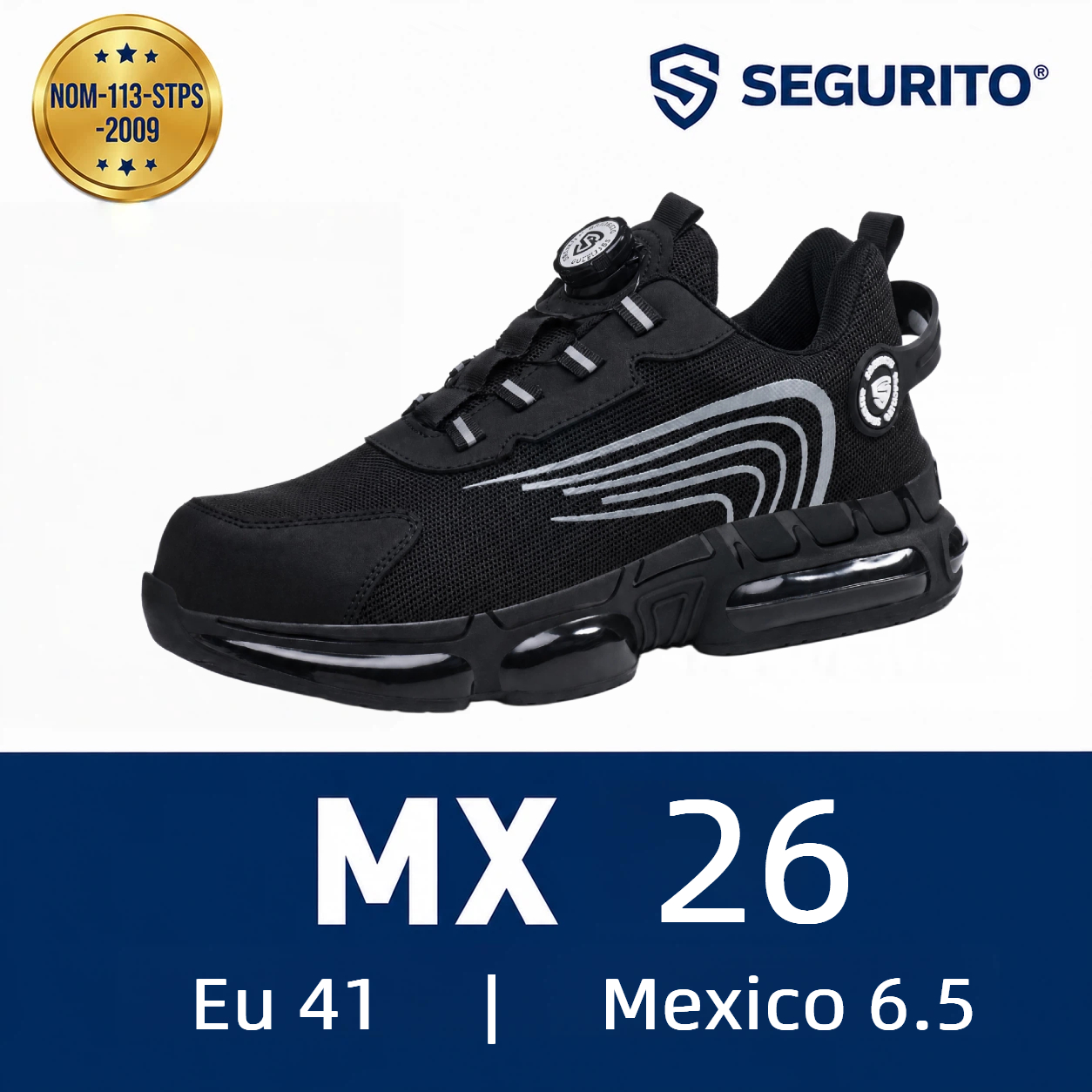 SEGURITO NO7 Botas de Seguridad Industrial Punta de Acero Transpirables NOM-113