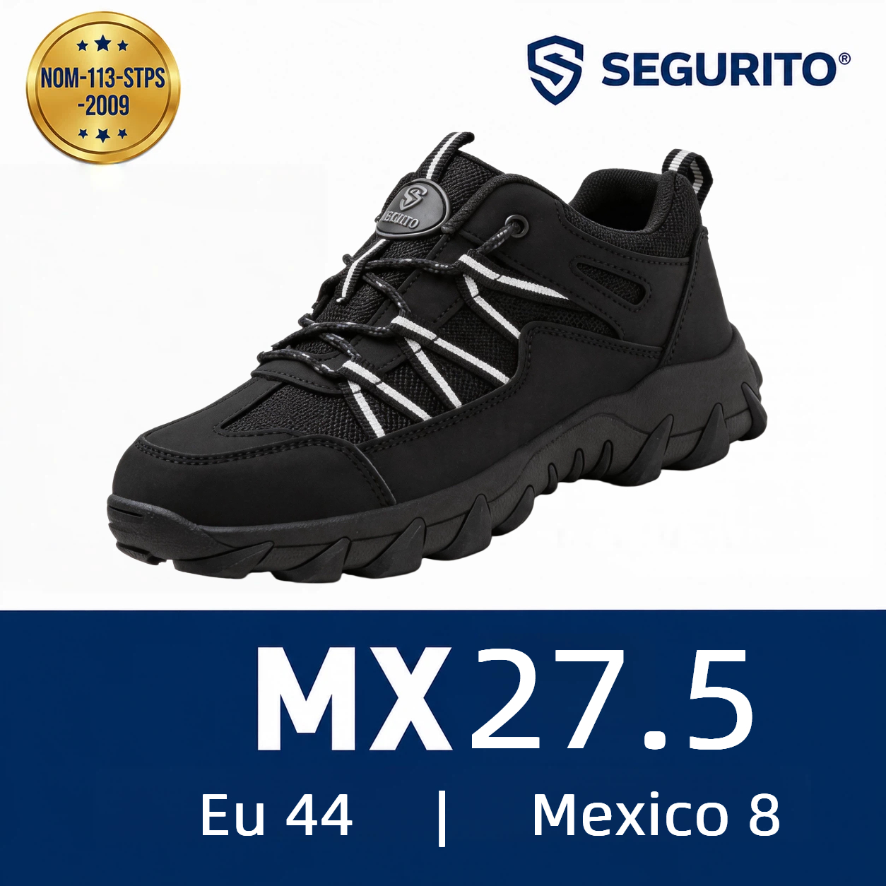 SEGURITO W33 | Zapato de Trabajo Antiderrapante Punta de Acero NOM-113