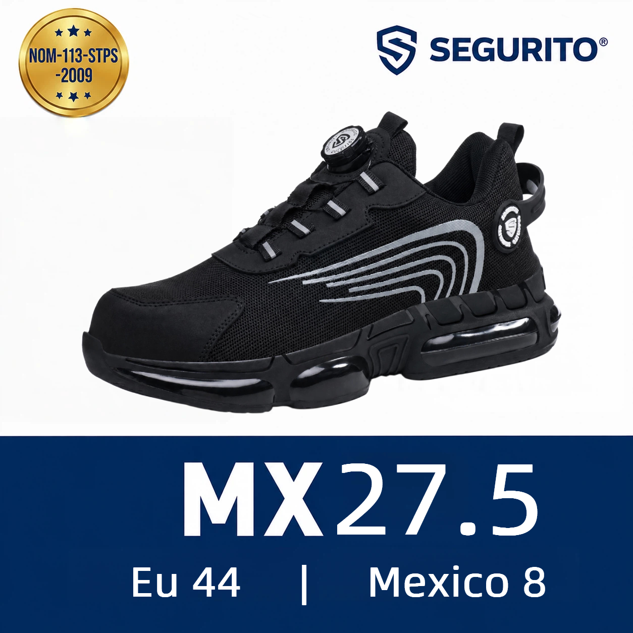 SEGURITO NO7 Botas de Seguridad Industrial Punta de Acero Transpirables NOM-113